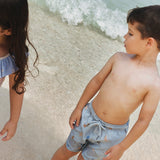 Wheat Main Badebukse Hansi Shorts 1235 soft blue sea life
