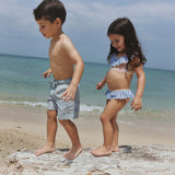 Wheat Main Badebukse Hansi Shorts 9580 blue swim stripe