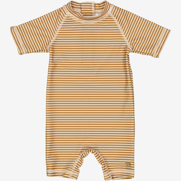 Wheat Main  Badedrakt Cas | Baby Swimwear 5096 golden green stripe