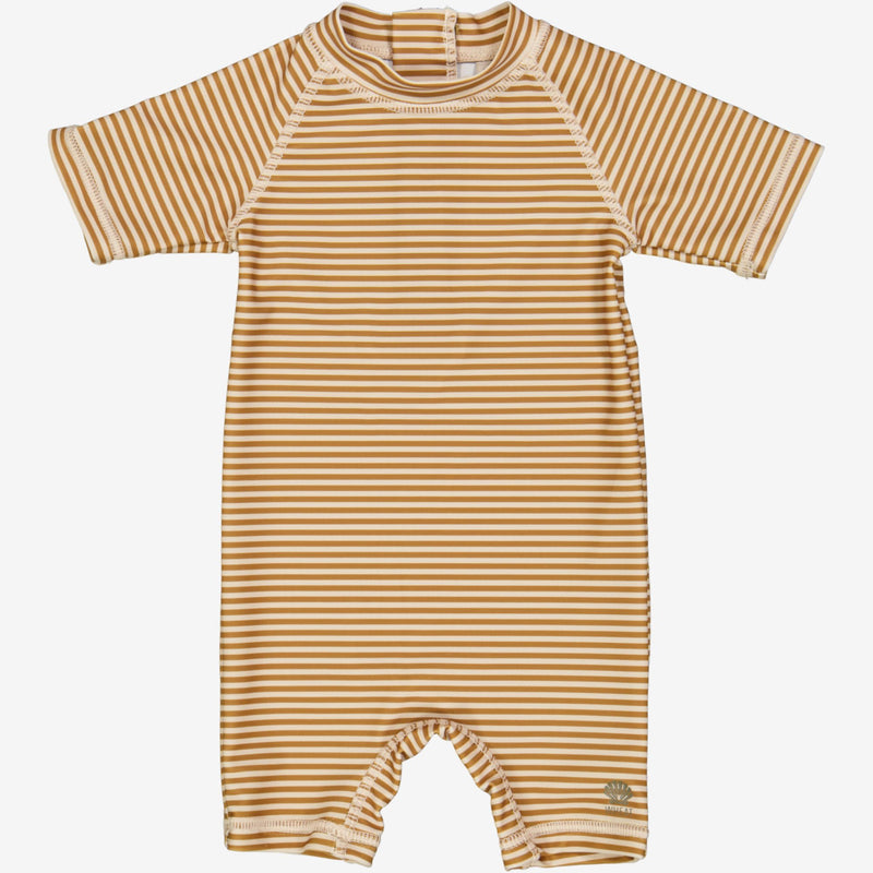 Wheat Badedrakt Cas | Baby Swimwear 5096 golden green stripe