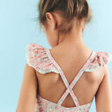 Wheat Main Badedrakt Doris Swimsuit 2526 powder flowers and seashells