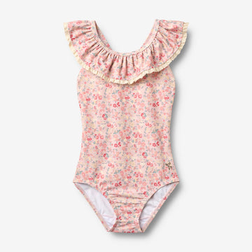 Wheat Main Badedrakt Doris Swimsuit 2526 powder flowers and seashells