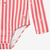 Wheat Main Badedrakt L/S Margot Swimsuit 9657 red stripe flowers