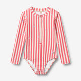 Wheat Main Badedrakt L/S Margot Swimsuit 9657 red stripe flowers