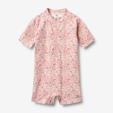 Wheat Main Badedrakt S/S Cas Swimsuit 2526 powder flowers and seashells