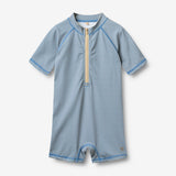 Wheat Main Badedrakt S/S Cas Swimsuit 9580 blue swim stripe