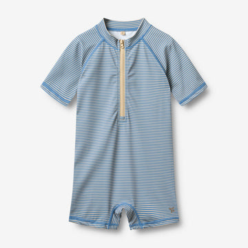Wheat Main Badedrakt S/S Cas Swimsuit 9580 blue swim stripe