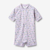 Wheat Main Badedrakt S/S Cas Swimsuit 9605 purple light petunias