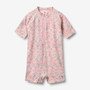 Wheat Main Badedrakt S/S Cas Swimsuit 9650 pink heart flowers