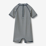 Wheat Main Badedrakt S/S Cas Swimsuit 1048 blue stripe