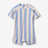 Wheat Main Badedrakt S/S Cas Swimsuit 9732 bold blue stripe