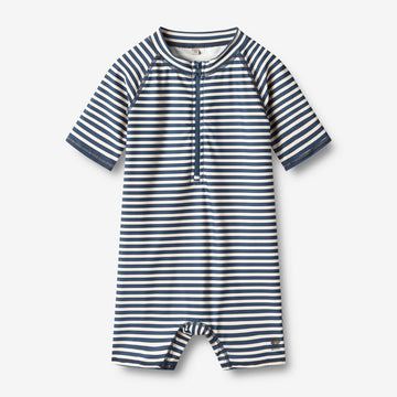 Wheat Main  Badedrakt S/S Cas Swimwear 1325 indigo stripe