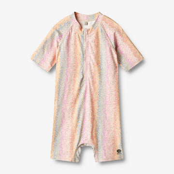 Wheat Main  Badedrakt S/S Cas Swimwear 9506 rainbow flowers