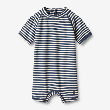 Wheat Main  Badedrakt S/S Cas Swimwear 1325 indigo stripe