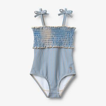 Wheat Main Badedrakt Selma Swimsuit 9580 blue swim stripe
