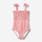 Wheat Main Badedrakt Selma Swimsuit 9657 red stripe flowers