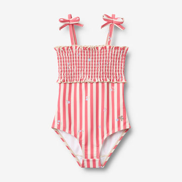 Wheat Main Badedrakt Selma Swimsuit 9657 red stripe flowers