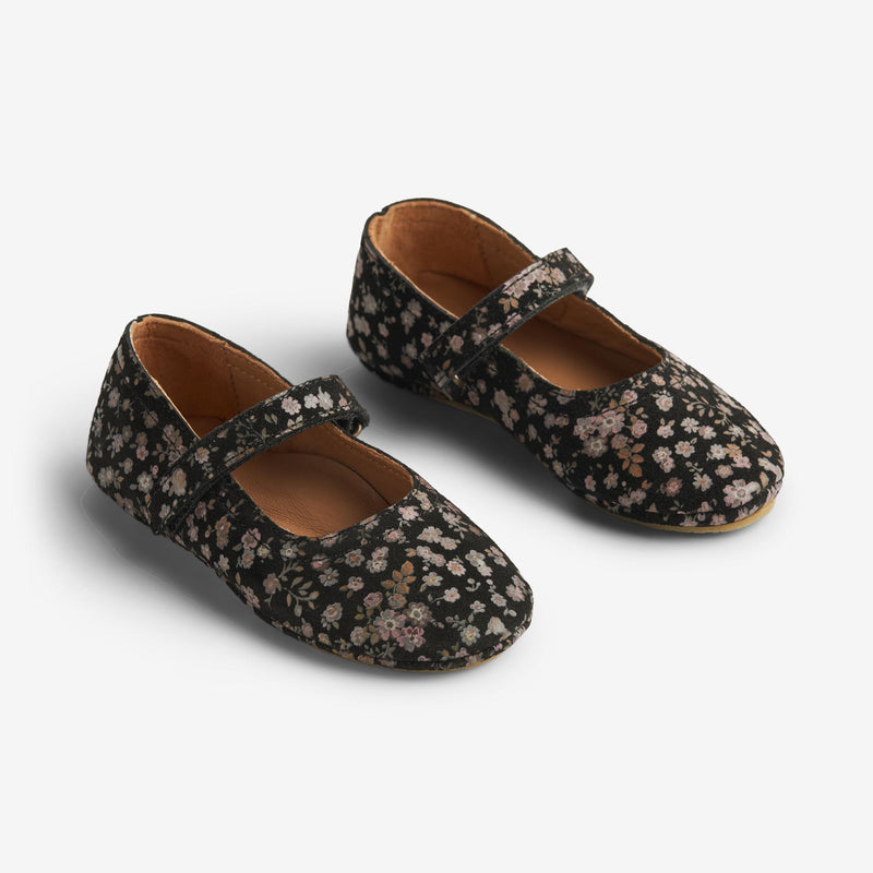 Wheat Footwear Ballerina Dance Ballerinas 0035 black flowers