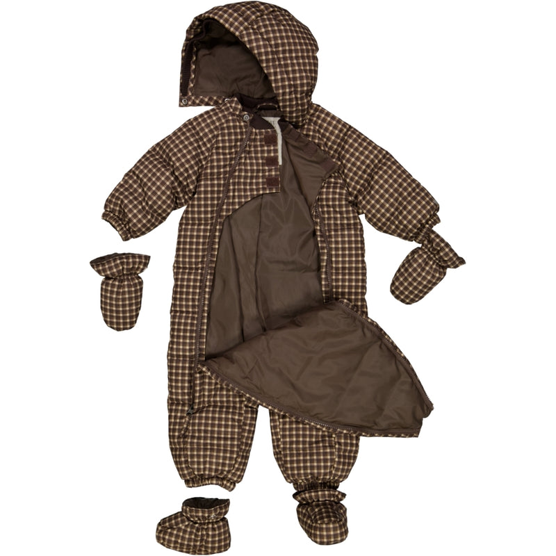 Wheat Outerwear Bobledress Baby Snowsuit 3001 brown check