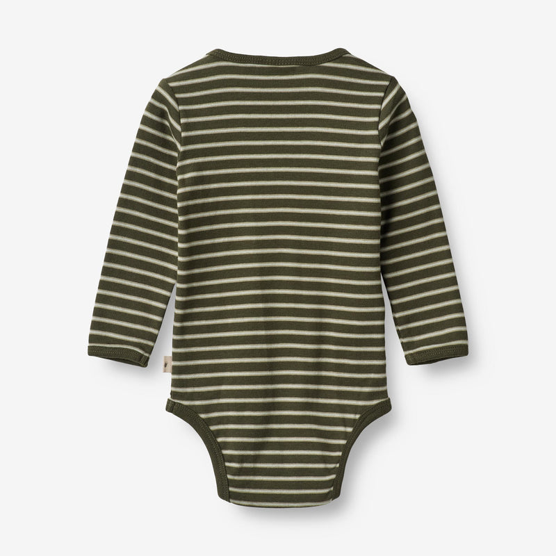 Wheat Main  Body Berti | Baby Underwear/Bodies 4076 dark green stripe