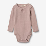 Wheat Wool Body Gatherings Ull LS | Baby Underwear/Bodies 2086 dark powder 