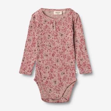 Wheat Wool  Body Gatherings Ull LS | Baby Underwear/Bodies 2392 cherry flowers