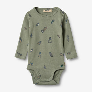 Wheat Main Body L/S Freddie Underwear/Bodies 9552 dusty green cars