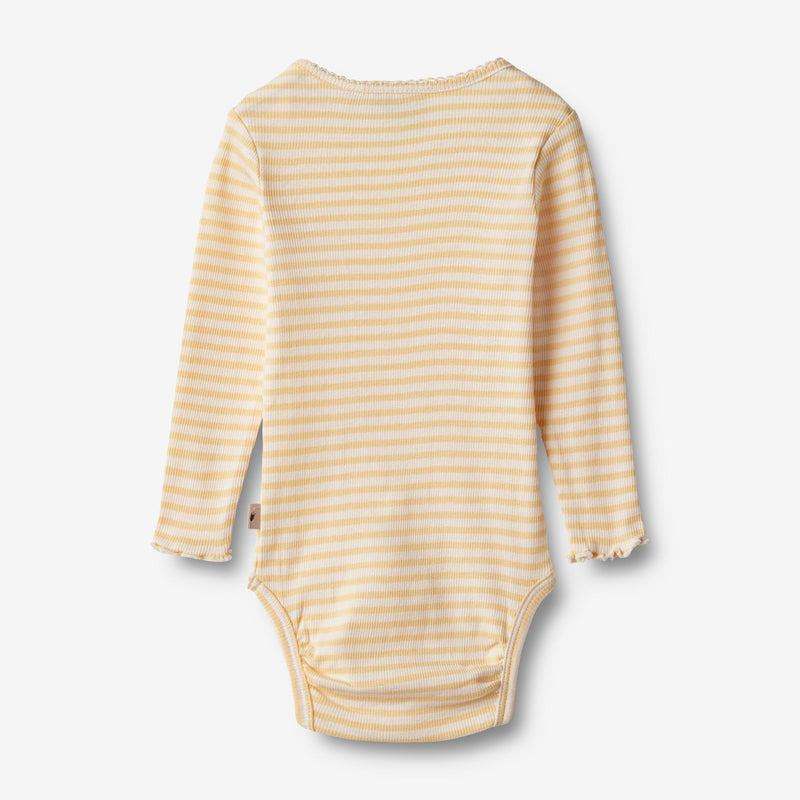 Wheat Main  Body L/S Rie Underwear/Bodies 5002 pale apricot stripe