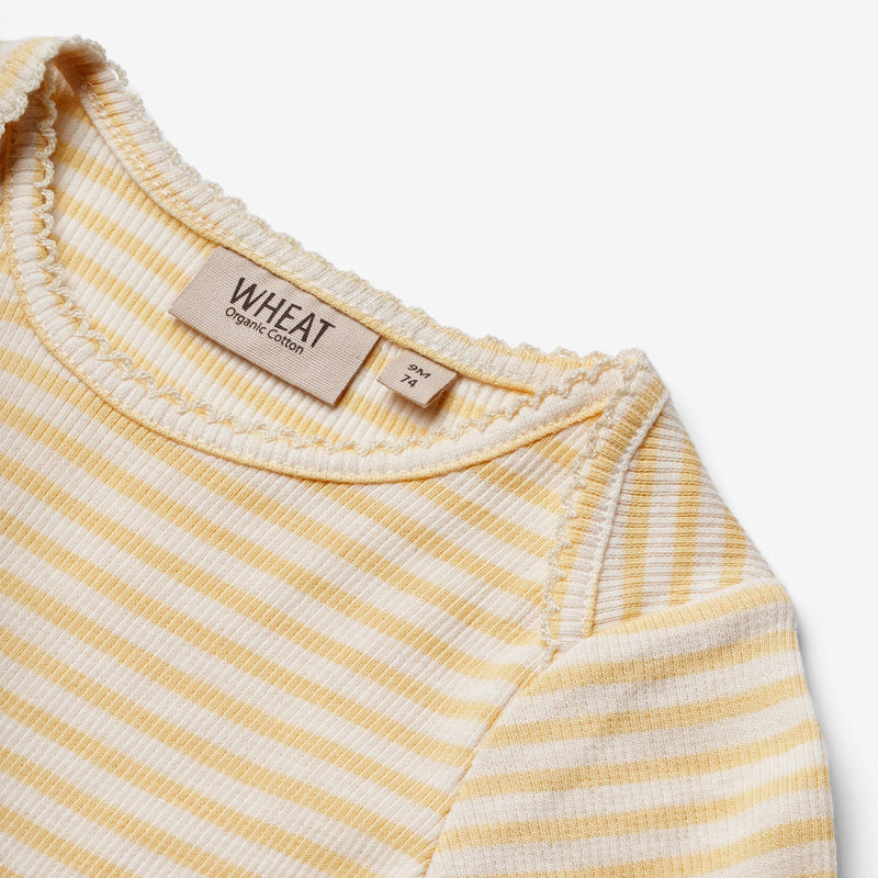 Wheat Main  Body L/S Rie Underwear/Bodies 5002 pale apricot stripe