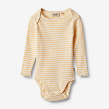 Wheat Main  Body L/S Rie Underwear/Bodies 5002 pale apricot stripe