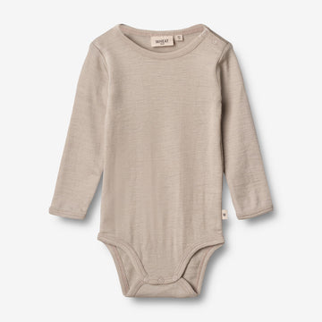 Wheat Wool  Body Plain Ull LS | Baby Underwear/Bodies 3231 soft beige