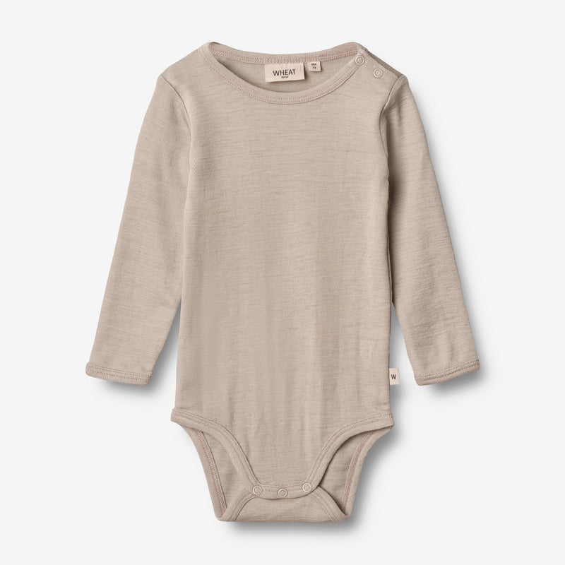 Wheat Wool Body Plain Ull LS | Baby Underwear/Bodies 3231 soft beige