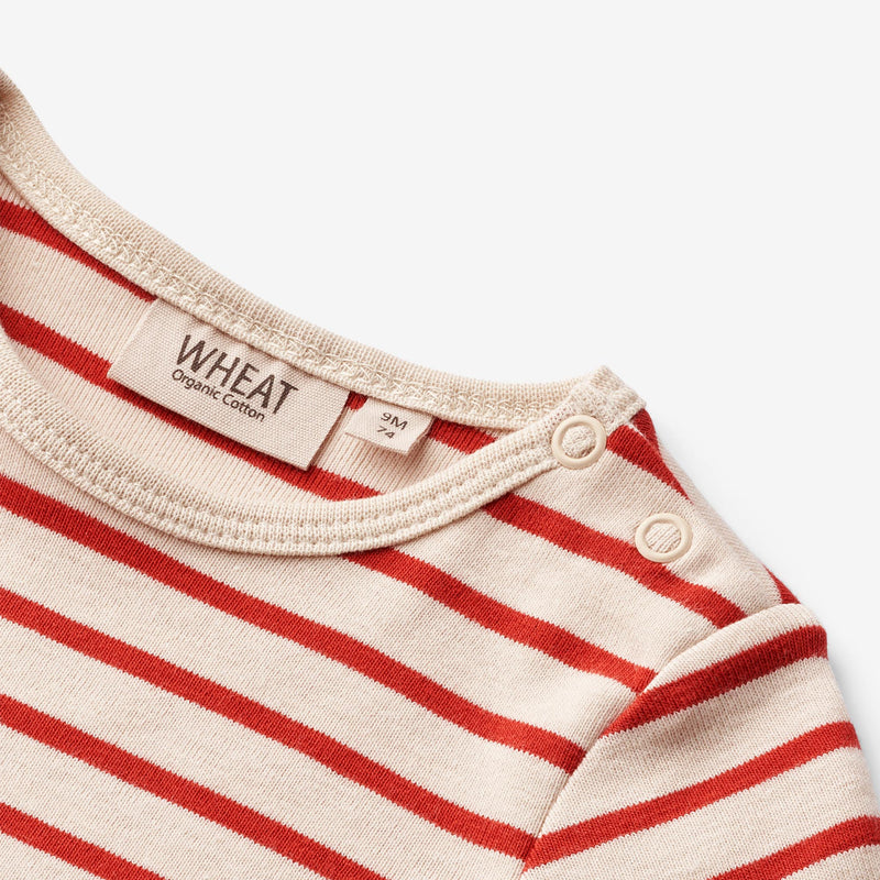 Wheat Main Kortermet Body Edvald | Baby Underwear/Bodies 2078 red stripe