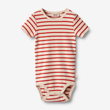 Wheat Main Kortermet Body Edvald | Baby Underwear/Bodies 2078 red stripe