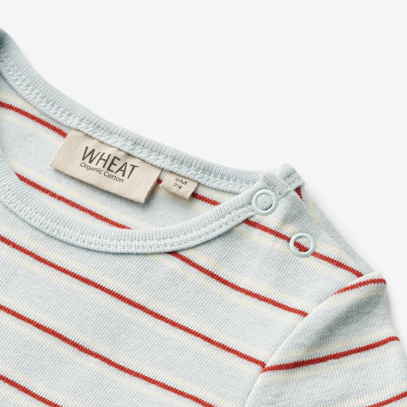 Wheat Main  Body S/S Edvald Underwear/Bodies 4031 light blue stripe