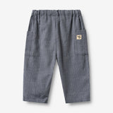 Wheat Main Bukser Arne Trousers 1312 greyblue slub stripe