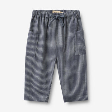 Wheat Main Bukser Arne Trousers 1312 greyblue slub stripe