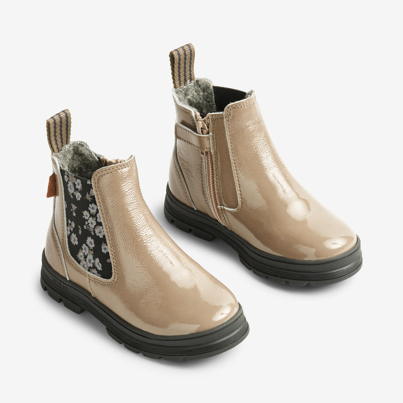 Wheat Footwear Chai Ull Chelsea Patent Winter Footwear 0090 taupe