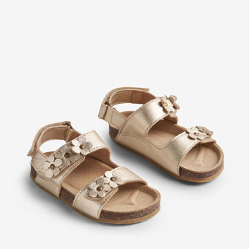 Wheat Footwear  Clare Flowers Åpen Sandal Kork Sandals 0204 light gold