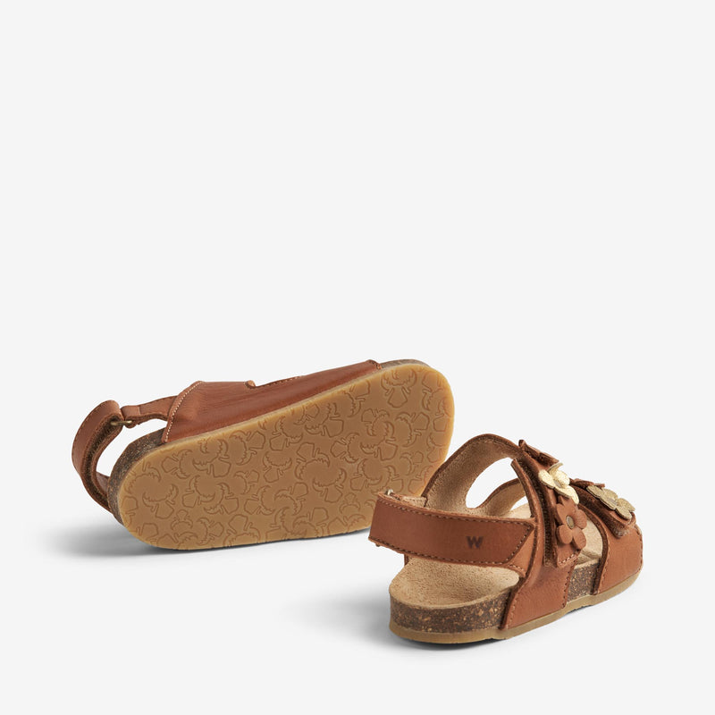 Wheat Footwear  Clare Flowers Åpen Sandal Kork Sandals 9002 cognac