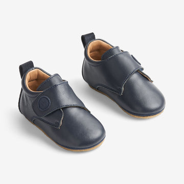 Wheat Footwear Dakota Skinn Innendørssko | Baby Indoor Shoes 1432 navy
