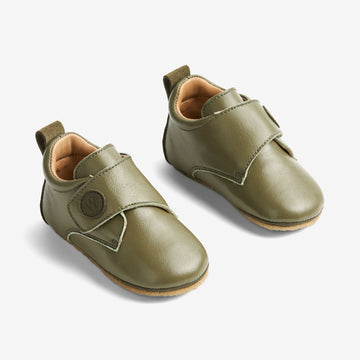 Wheat Footwear Dakota Skinn Innendørssko | Baby Indoor Shoes 4075 dark green