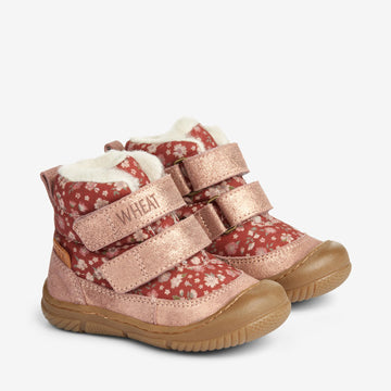 Wheat Footwear Dowi Pre Walker Velcro Tex | Baby Prewalkers 2077 red flowers
