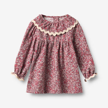 Wheat Main Dress L/S Collar Elvira Dress 9773 grape flowers
