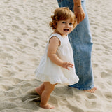 Wheat Main Dress Ruffle Ayla Dress 9444 summer blue stripe