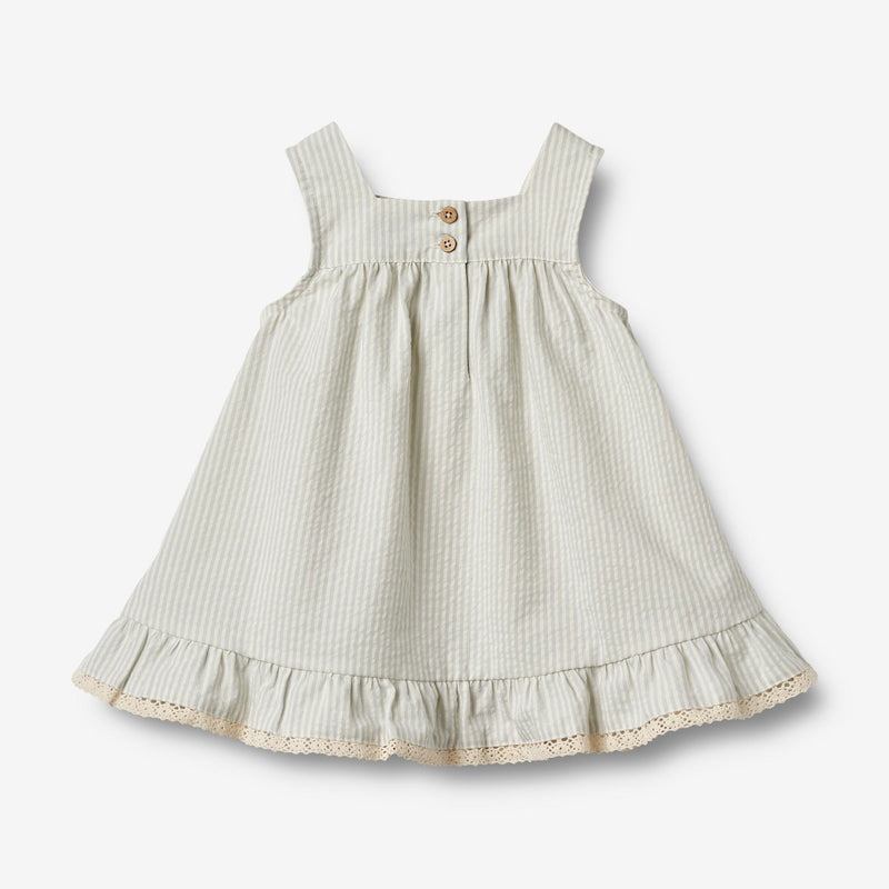 Wheat Main Dress Ruffle Ayla Dress 9444 summer blue stripe