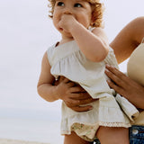 Wheat Main Dress Ruffle Ayla Dress 9444 summer blue stripe