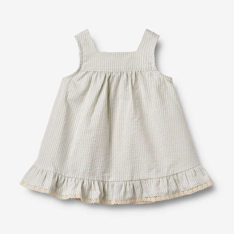 Wheat Main Dress Ruffle Ayla Dress 9444 summer blue stripe