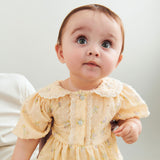 Wheat Main Dress S/S Adele Dress 9632 barely apricot flowers