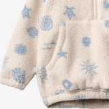 Wheat Outerwear Fleece Anorak Måne Sweatshirt 9613 white onyx jacquard